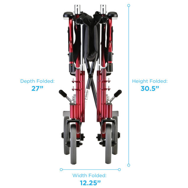 Lightweight Transport Chair with Detachable Arms - Comfortable Mobility Solution