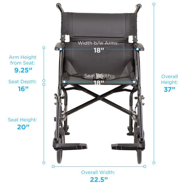 19" Ultra Lightweight Transport Chair (379)