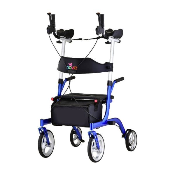 Blue Phoenix Rollator front view, shipped
