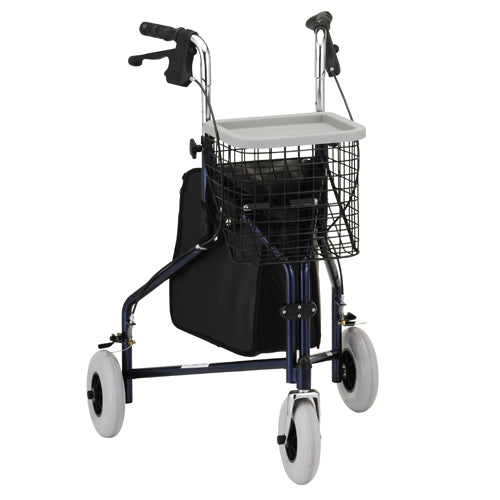 Traveler 3 Wheel Rolling Walker in blue with basket online