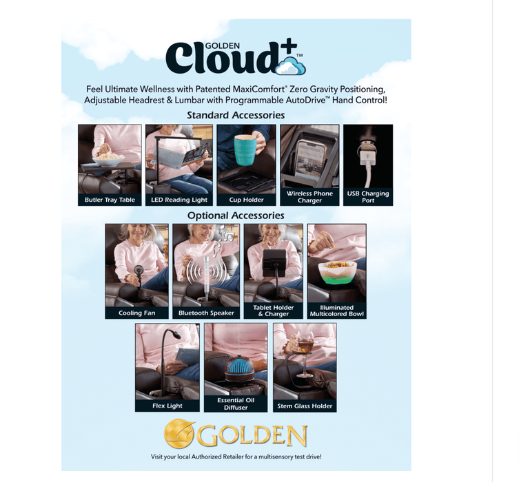 Lift Recliner Chairs by Golden Tech - Cloud+ accessories - Order Online