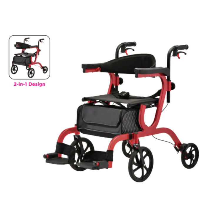Gemini 2 IN 1 Rollator Transport Chair, Black