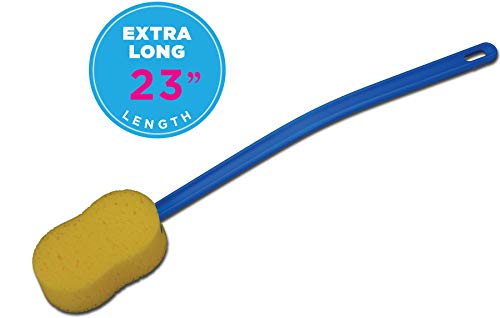 NOVA Extra Long 23 Bath and Back Sponge with Contoured and Flexible Handle