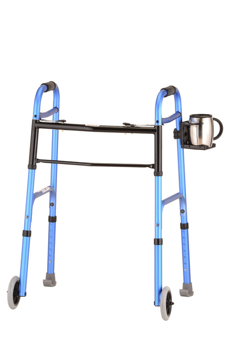 NOVA Cup Holder for Walker, Rollator, Transport Chair, Wheelchairs - Universal Fit, Adjustable & Foldable Drink Holder