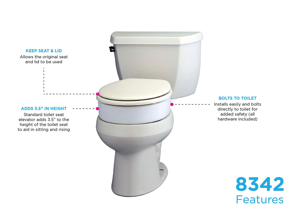 Toilet Seat Riser, Raised Toilet Seat (For Under Seat)