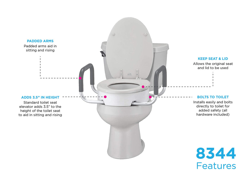 Toilet Seat Riser, Raised Toilet Seat (For Under Seat)