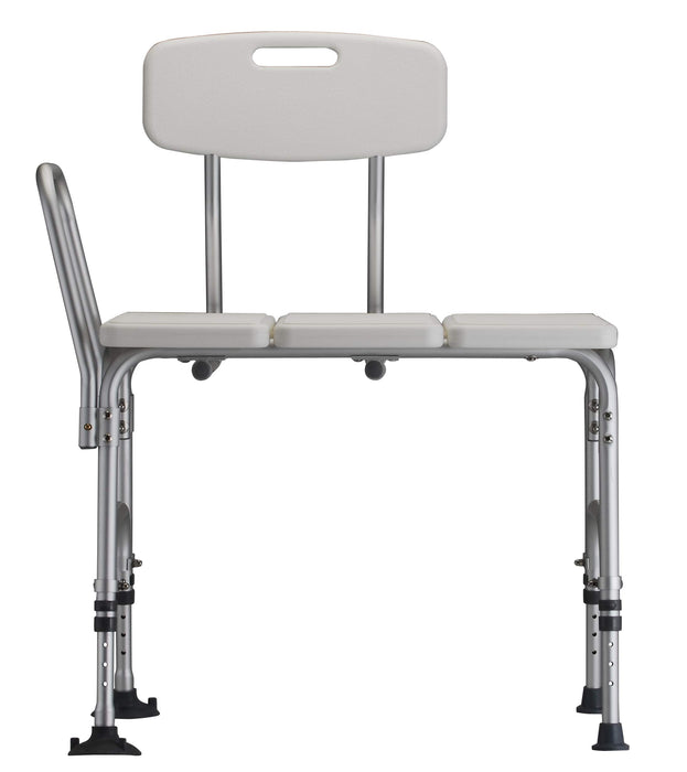 NOVA Heavy Duty Tub Transfer Bench for Bath or Shower with 500 lb. Weight Capacity, Backrest is Removable and Reversible