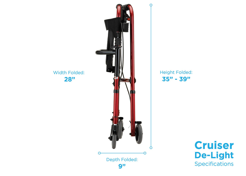 Cruiser De-Light Folding Rolling Walker