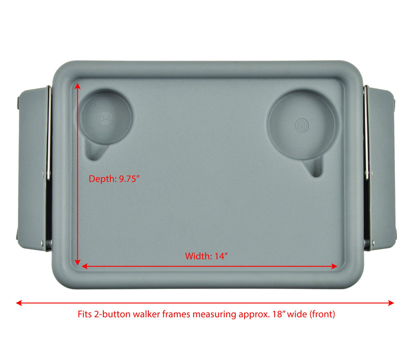 NOVA Walker Tray with Two Cup Holders, Easy Up and Down