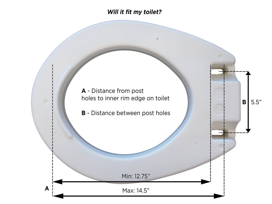 Toilet Seat Riser, Raised Toilet Seat (For Under Seat)