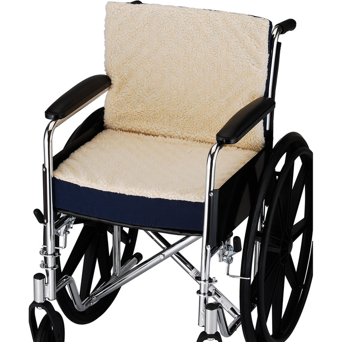 3" CONVOLUTED SEAT & BACK FOAM CUSHION WITH FLEECE COVER FOR 18" X 16" WHEELCHAIR