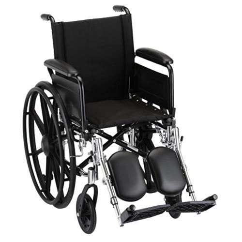 Nova 16" Lightweight Wheelchair with Full Arms and Elevating Leg Rests
