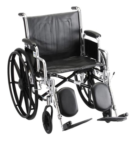 Steel Standard Wheelchair, Elevating Leg Rests, Arm Type: Detachable Desk Arms, Seat Size: 20" W