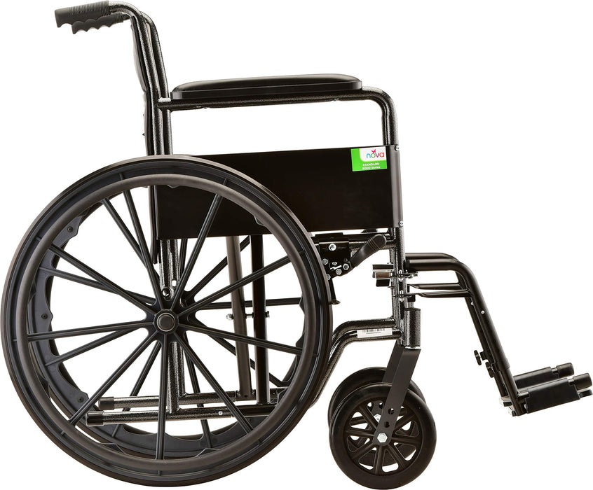 NOVA Steel Wheelchair with Fixed Arms & Footrests