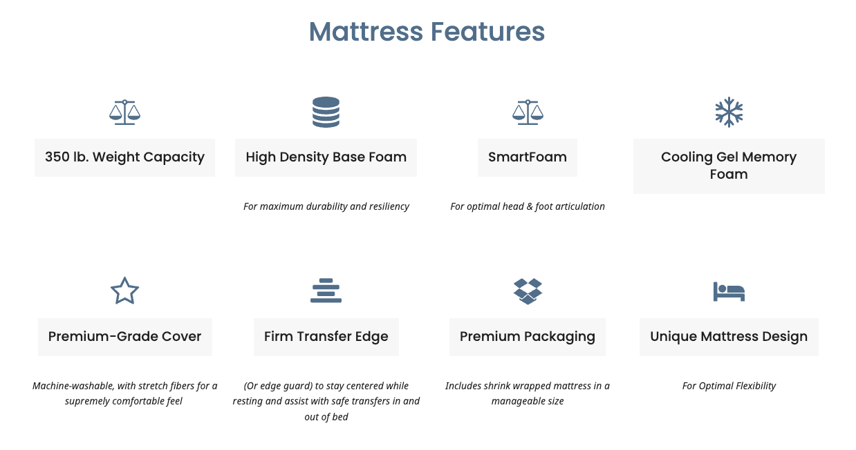 passport adjustable bed mattress features - buy online