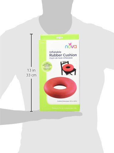 NOVA Inflatable Donut Cushion, Easy to Inflate and Deflate Seat Cushion, Durable Rubber and Easy to Clean