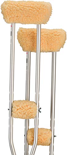 NOVA Crutch Sheepskin Underarm & Hand Grip Cover Set, Cushion Pad Fleece Accessories for Underarm Crutches, One Pair Each of Underarm & Hand Grip Covers, Universal Fit