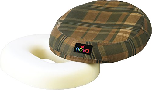 NOVA Donut Pillow Seat Cushion with High Density Molded Foam, Travel Ring Cushion, Removable & Washable Cover