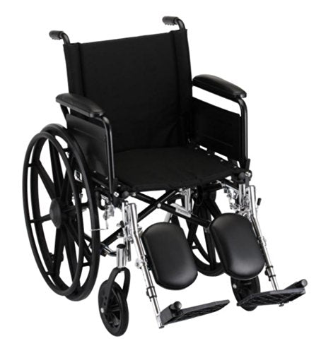 Nova MedicalProducts Healthcare 18" Lightweight Wheelchair with Full Arms and Elevating Leg Rests