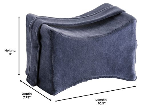 NOVA Memory Foam Knee Pillow with Positioning Strap, Cushion Memory Foam Leg Pillow with Soft Velour Breathable Removable & Washable Cover