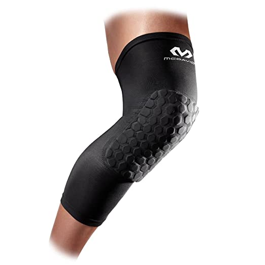 Mcdavid 6446 Extended Compression Leg Sleeve with Hexpad Protective Pad (Black, Large) - One pair