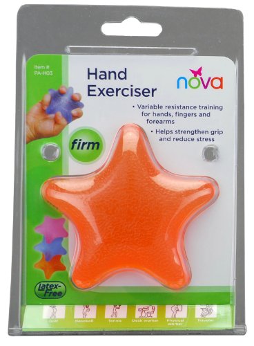 NOVA Hand Exerciser Star, Hand Grip Squeeze Star for Strength, Stress and Recovery, Comes in 3 Resistance Levels - Pink Soft