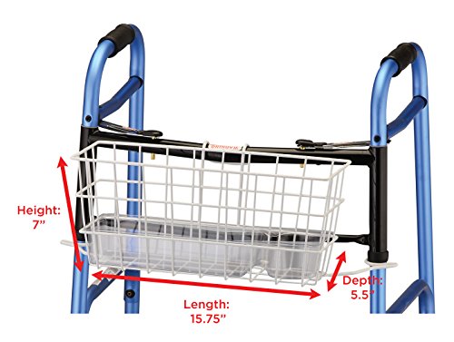 NOVA Folding Walker Basket with Cup Holder Bottom Liner Insert, Universal Fit, Easy On and Off