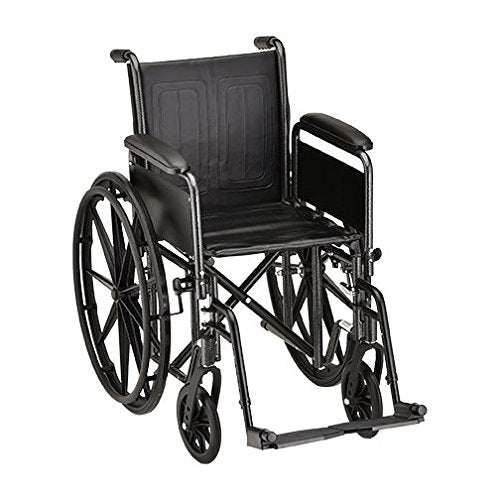 16" Steel Wheelchair Detachable Arms & Footrests