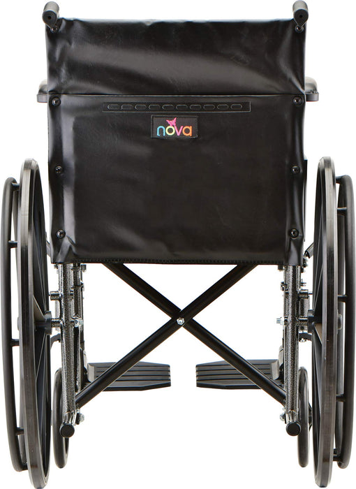 NOVA Steel Wheelchair with Fixed Arms & Footrests