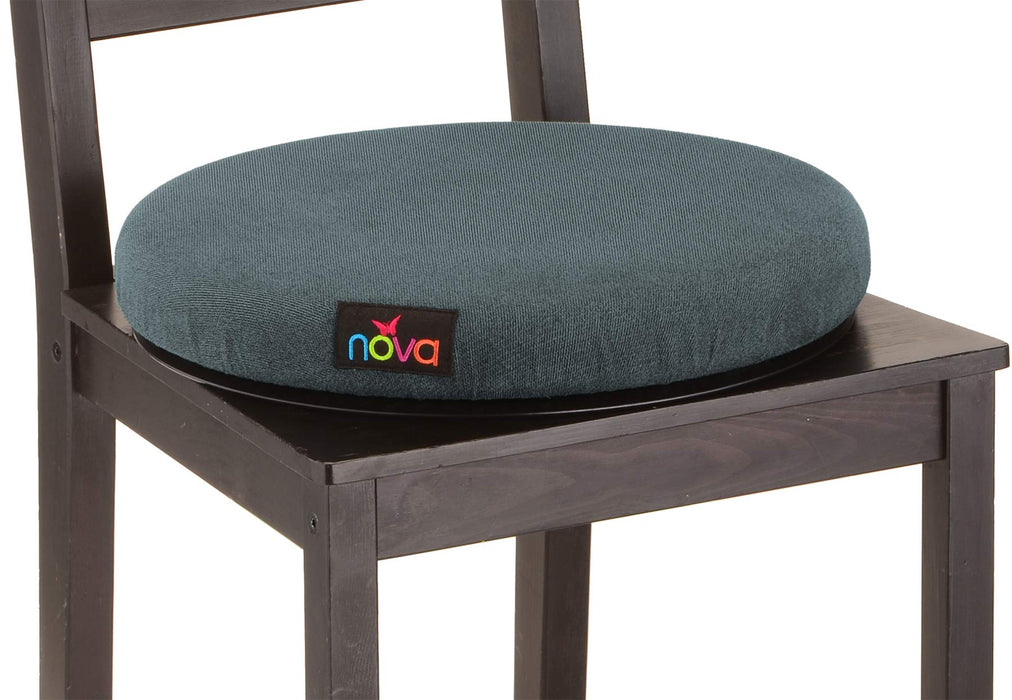NOVA Swivel Seat Cushion for Car or Chair, 360 Degree Pivot Disc for Easy Transfer, 2? Thick Cushion with Removable Cover