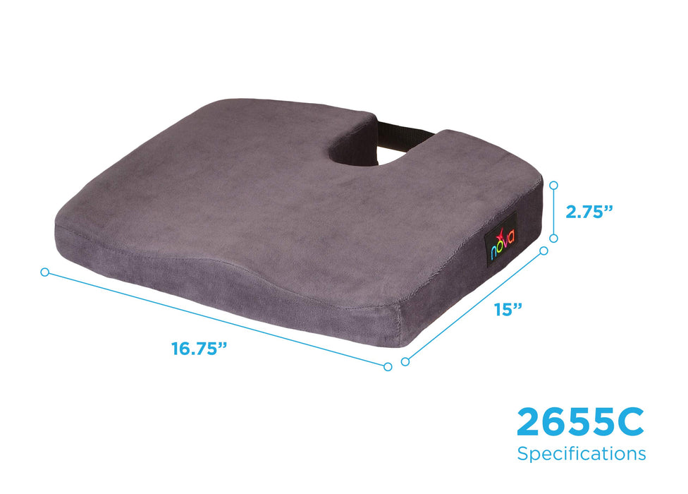 Wheelchair Memory Foam Velour Seat Cushion 2" (2/Cs) - 2655C