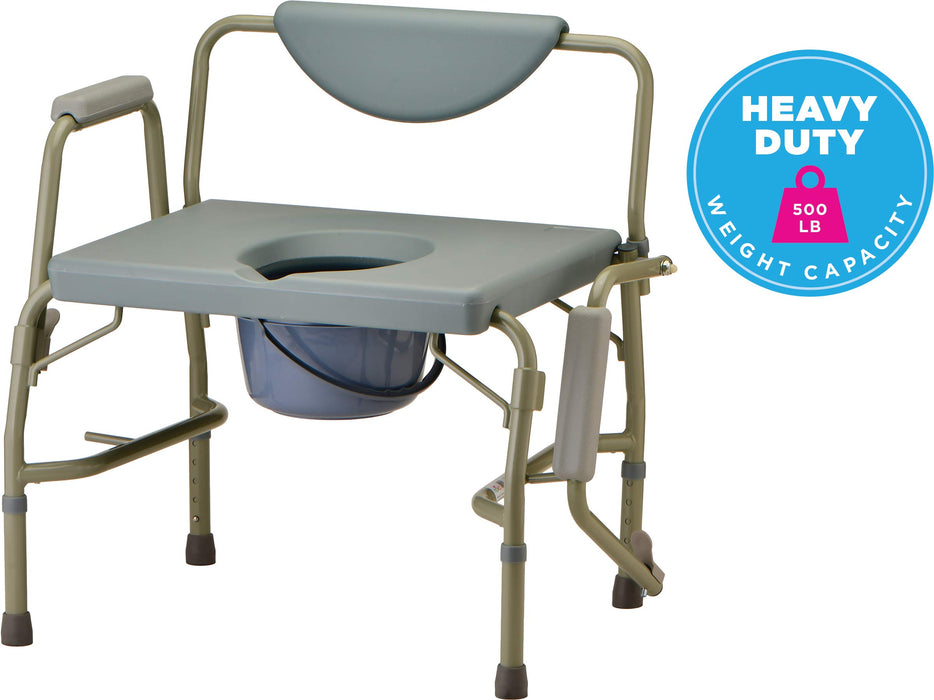 Heavy Duty Commode with Drop-Arm & Extra Wide Seat (8583)